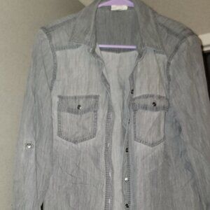 Grey button up long sleeve